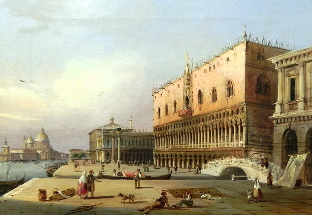 Carlo Grubacs pittore quadro dipinto vedutista veneziano