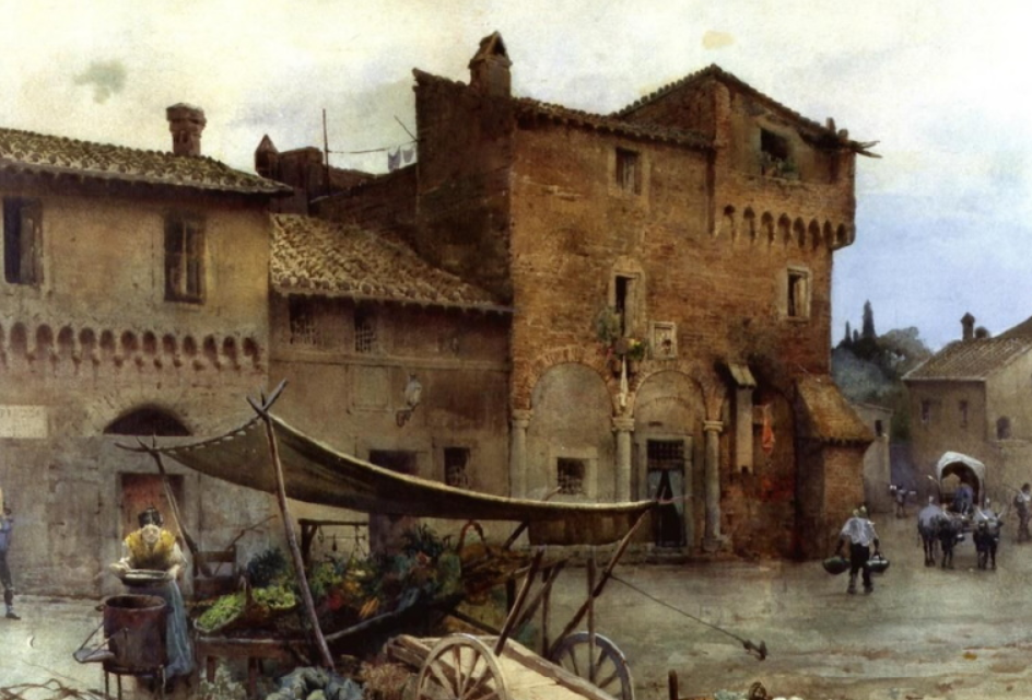 Ettore Roesler Franz pittore quadro dipinto vedutista romano