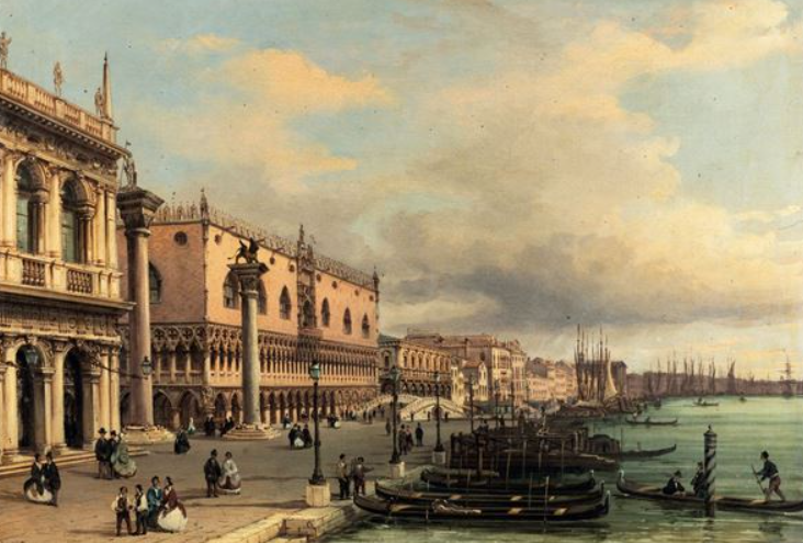 Giovanni Grubacs pittore quadro dipinto vedutista veneziano