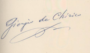 firma giorgio de chirico